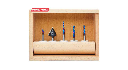 CNC Signmaking Router Bit Set - Spektra Coated, 1/4
