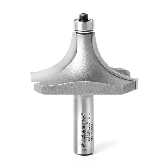 Amana Tool 49522 Carbide Tipped Corner Rounding 1 R x 2-1/2 D x 1-1/4 CH x 1/2 Inch SHK w/ Lower Ball Bearing Router Bit