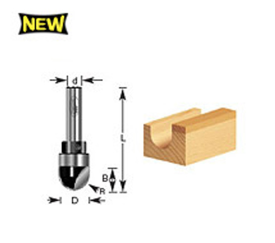 Core Box Router Bits w/ Upper Ball Bearing Guide - Economy