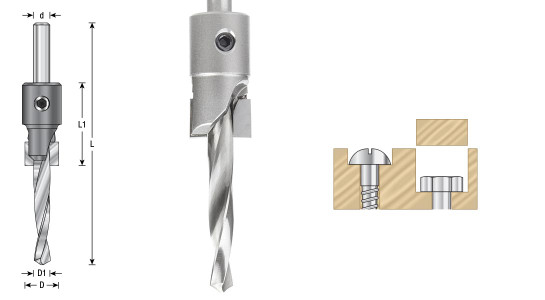 Amana Tool 55142 Carbide Tipped Shankless Counterbore with Slow Spiral #24 Screw 3/4 D x 3/8 Drill D x 3/8 Drill SHK : Buy Online at Best Price in KSA - Souq is now