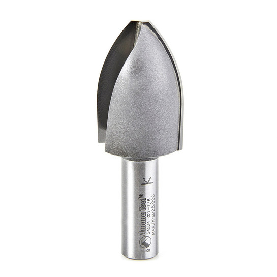 Amana Tool 54524 Carbide Tipped Cove Vertical Raised Panel 1-9/16 R x 1-1/8 D x 1-5/8 CH x 1/2 Inch SHK Router Bit