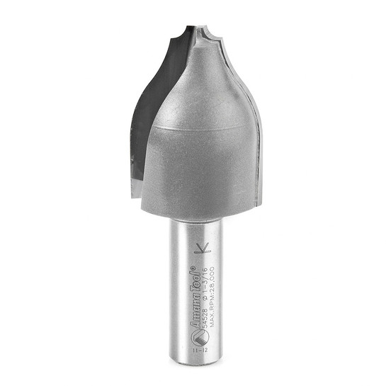 Amana Tool 54528 Fresa con punta de carburo para panel vertical elevado 7/8 R x 1-3/16 D x 1-5/8 CH x 1/2 pulgada SHK