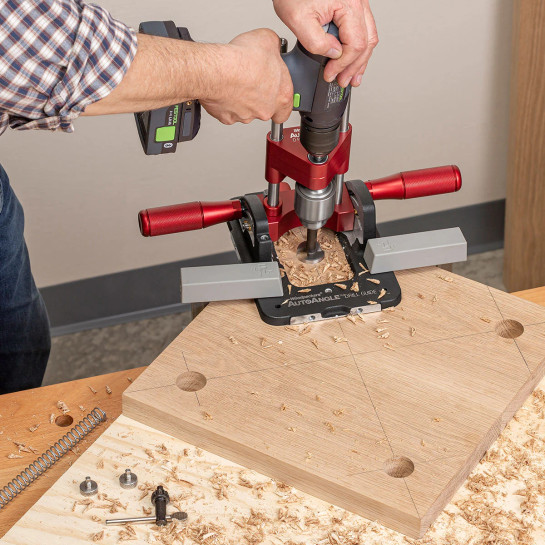 Angle Drill Guide by Woodpeckers Precision Drilling Tool