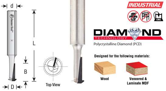 CNC Polycrystalline Diamond (PCD) Engraving Lamello® P-System Router Bits