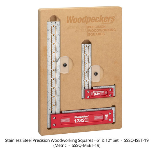 Woodpeckers SSSQ-ISET-19 Stainless Steel Square Set - 6 Inch and 12 Inch