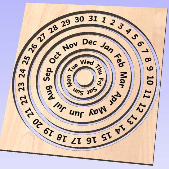 CNC Wooden Calendar Plans Intermediate DIY Project