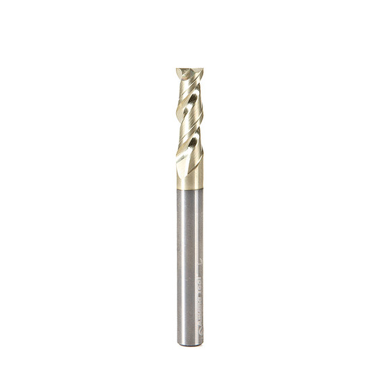 51624 CNC Solid Carbide Aluminum Cutting x 1/4 Dia x 3/4 x 1/4 Shank x 2-1/2 Inch Long x 2 Flute ZrN Coated Up-Cut End Mill