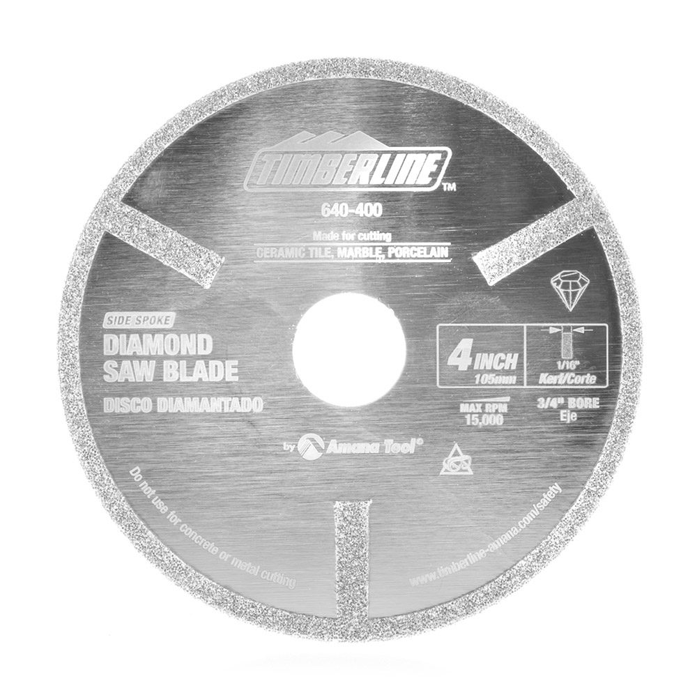 Timberline 640-400 Side Spoke Diamond 4 D 3/4 Bore x 1/16 Inch Kerf Circular Diamond Saw Blade