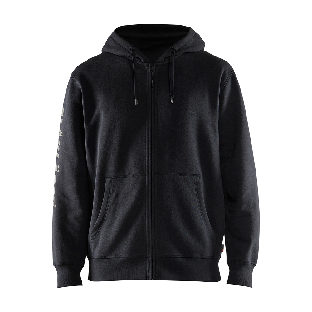 Blaklader Branded Hooded Zip-up Sweatshirt - Black - Size: XL