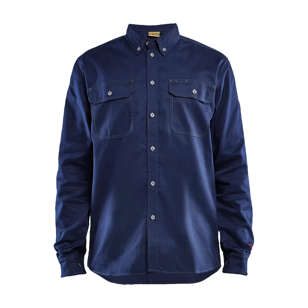 Blaklader FR Button-Up Shirt - Navy Blue - Size: XXL