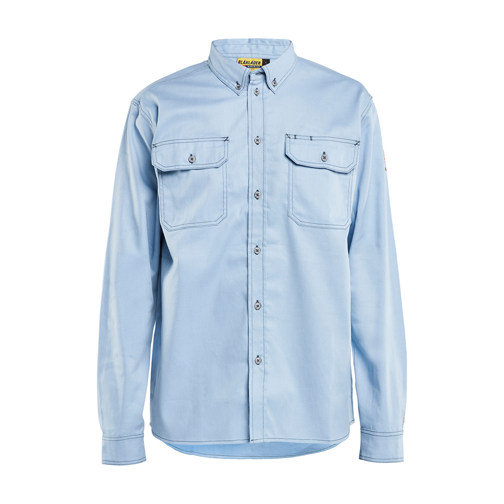Blaklader FR Button-Up Shirt - Light Blue - Size: M