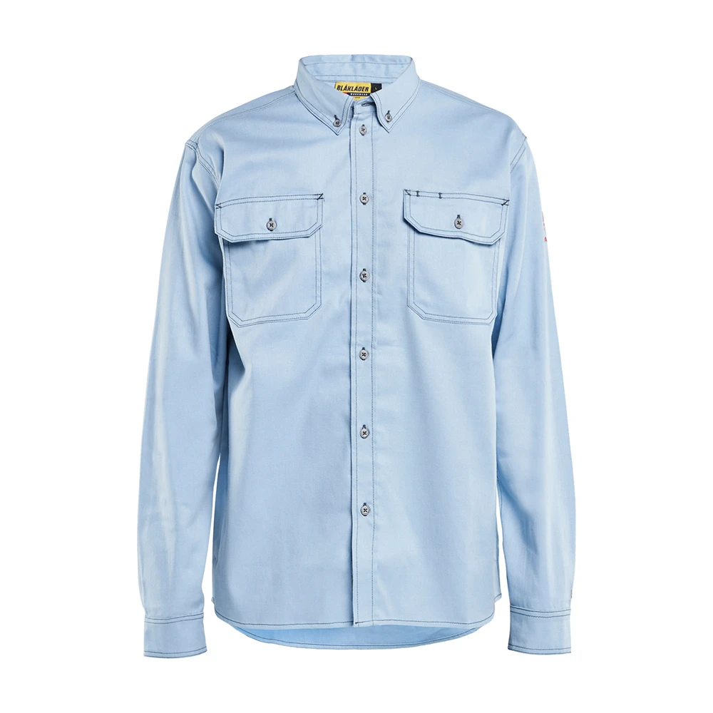 Blaklader FR Button-Up Shirt - Light Blue - Size: L