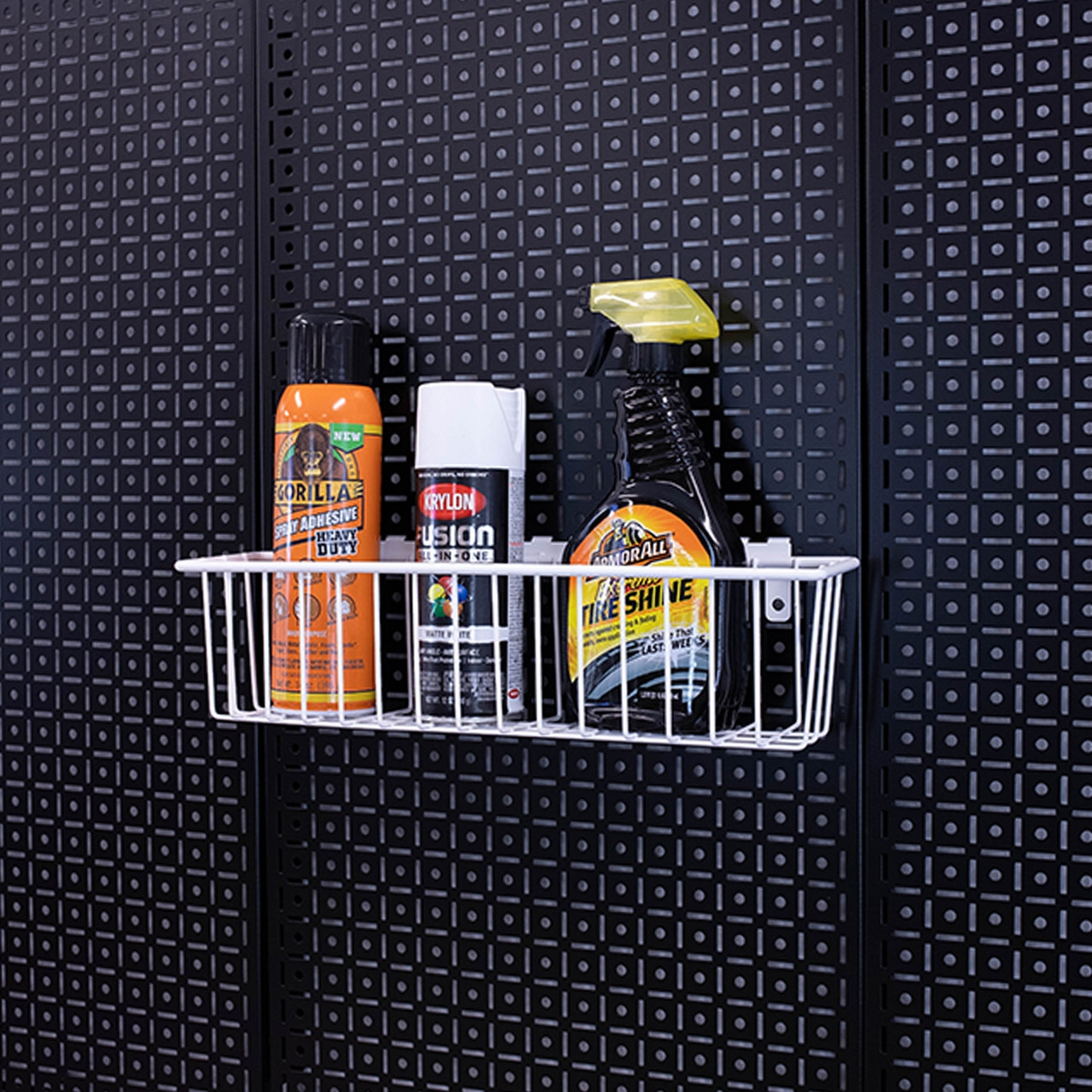 Wire Basket Storage, OmniWall 16x4x4, Wall Organizer - White