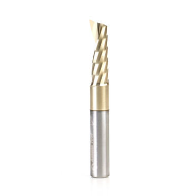 Amana Tool 51498-Z CNC SC Spiral O Single Flute, Aluminum Cutting 8mm D x 25mm CH x 8mm SHK x 64mm Long Up-Cut ZrN Coated Router Bit with Mirror Finish