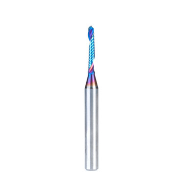 Amana Tool 51816-K CNC Spektra Coated SC Spiral O Single Flute Ball Nose, Plastic Cutting 1/16 R x 1/8 D x 3/4 CH x 1/4 SHK x 2-1/2 Inch Long Up-Cut Router Bit with Mirror Finish