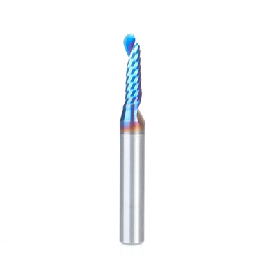 Amana Tool 51817-K CNC Spektra Coated SC Spiral O Single Flute Ball Nose, Plastic Cutting 3/32 R x 3/16 D x 5/8 CH x 1/4 SHK x 2 Inch Long Up-Cut Router Bit with Mirror Finish
