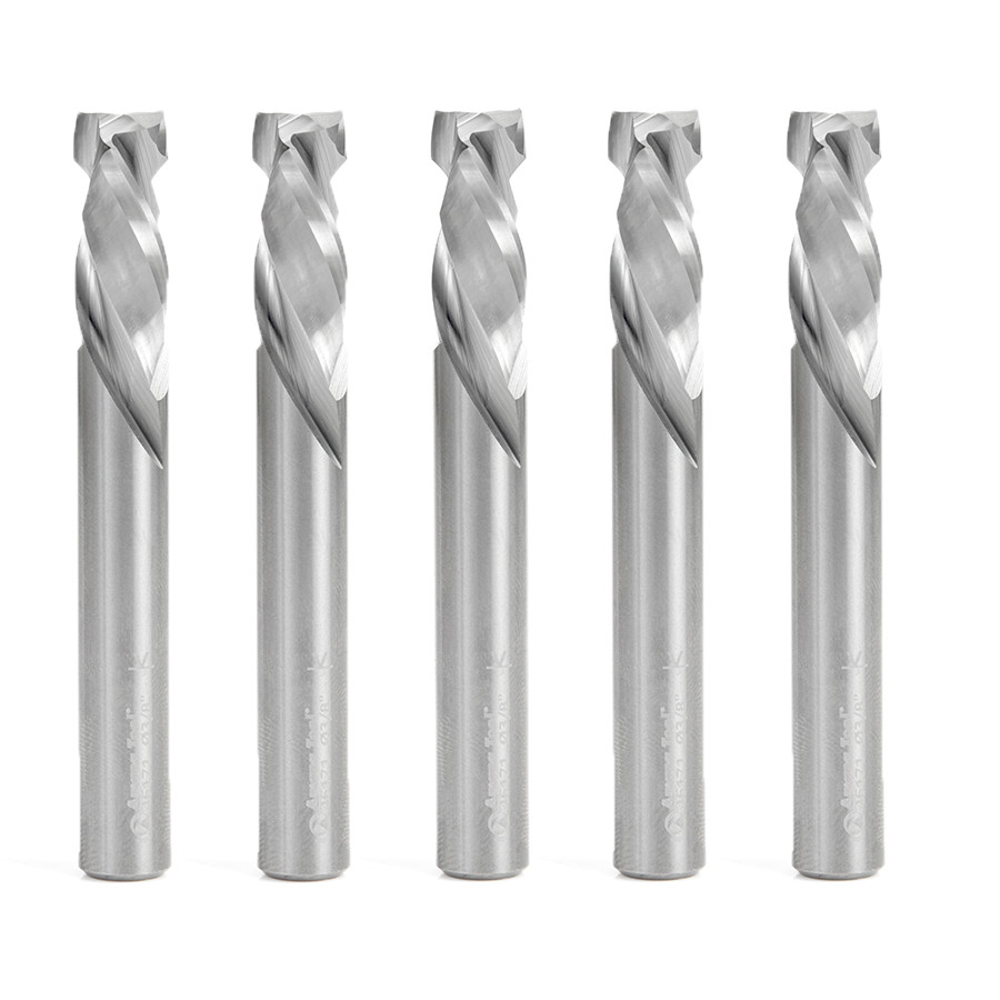 Compression Spiral Router Bits - Amana Tool 46171-5, 3/8" x 3" 5-Pack