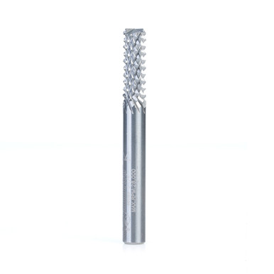 Amana Tool 46089 End Mill Point Diamond Pattern, Composite Cutting 1/4 Dia x 3/4 Cut Height x 1/4 Shank x 2 Inch Long Ultra-Fine Router Bit