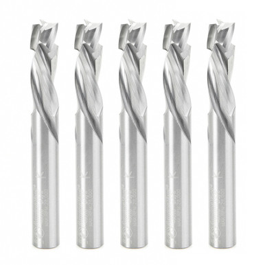 Amana Tool 46010-5, 5-Pack CNC Solid Carbide Compression Spiral 3 Flute x 3/8 D x 1-1/8 CH x 3/8 SHK x 3 Inch Long Router Bits