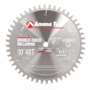 Amana Tool HG10480 Carbide Tipped Hollow Ground 10 Inch D x 48T HG, -6 Deg, 5/8 Bore, Circular Saw Blade