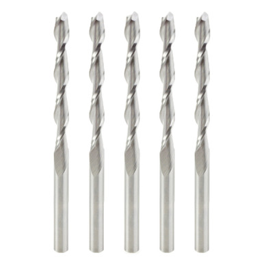 Amana Tool 46272-5, 5-Pack CNC Solid Carbide Foam Cutting Up-Cut Spiral 1/4 D x 2-1/4 CH x 1/4 SHK x 4 Inch Long Flat Bottom Router Bits