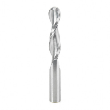 Amana Tool 46384 Solid Carbide Double Flute Up-Cut Ball Nose Spiral 1/4 R x 1/2 D x 2-1/8 CH x 1/2 SHK x 4 Inch Long Router Bit