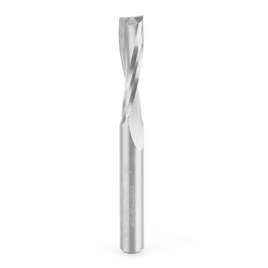 Amana Tool 46248 CNC Solid Carbide Spiral Plunge for Solid Wood 1/4 D x 1 Inch CH x 1/4 SHK x 2-1/2 Inch Long Up-Cut Router Bit
