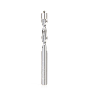 Amana Tool 46197 Solid Carbide UltraTrim Spiral 1/4 D x 1 CH x 1/4 SHK x 3 Inch Long w/ Double Ball Bearing Up-Cut Router Bit