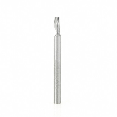 Amana Tool 51406 CNC SC Spiral O Single Flute, Aluminum Cutting 1/8 D x 5/16 CH x 1/8 SHK x 1-1/2 Inch Long Up-Cut Router Bit with Mirror Finish
