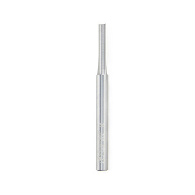 Amana Tool 43828 Solid Carbide Straight Plunge 1/4 D x 1 CH x 1/4 SHK x 2-7/8 Inch Long Router Bit