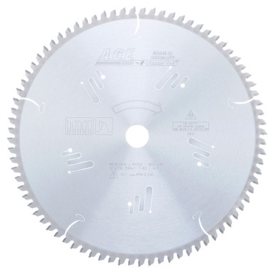 AGE Series MD12-816 Carbide Tipped Heavy Miter 12 Inch D x 80T 4+1 ATB, -5 Deg, 1 Inch Bore, Circular Saw Blade