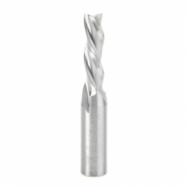 Amana Tool 46214 CNC Solid Carbide Spiral Plunge 3/8 D x 1-1/4 CH x 3/8 SHK x 3 Inch Long Down-Cut, 3-Flute Router Bit