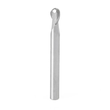 Amana Tool 46374 Solid Carbide Double Flute Up-Cut Ball Nose Spiral 1/8 R x 1/4 D x 3/8 CH x 1/4 SHK x 2-1/2 Inch Long Router Bit
