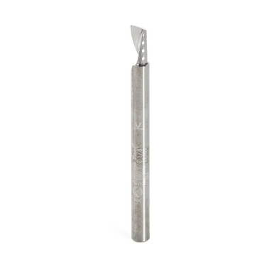 Amana Tool 51471 CNC SC Spiral O Single Flute, Aluminum Cutting 1/8 D x 1/4 CH x 1/8 SHK x 1-1/2 Inch Long Up-Cut Router Bit with Mirror Finish
