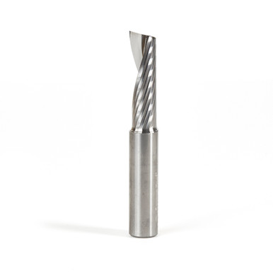 Amana Tool 51428 CNC SC Spiral O Single Flute, Plastic Cutting 1/2 D x 1-5/8 CH x 1/2 SHK x 3-1/2 Inch Long Upcut Router Bit with Mirror Finish