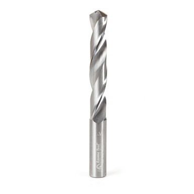 Amana Tool SCFD-124 Solid Sub Micrograin Carbide 4 Facet Point 118 Deg x 1/2 D x 3 Cut Length x 1/2 SHK x 4-3/4 Inch Long Jobber Length Fractional Drill