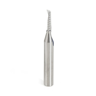 Amana Tool 51454 CNC SC Spiral O Single Flute, Aluminum Cutting 1/8 D x 1/2 CH x 1/4 SHK x 2 Inch Long Up-Cut Router Bit with Mirror Finish