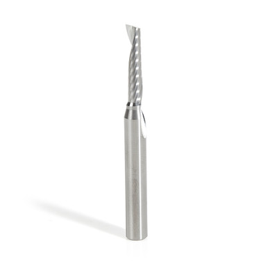 Amana Tool 51442 CNC SC Spiral O Single Flute, Plastic Cutting 3/16 D x 7/8 CH x 1/4 SHK x 2-1/2 Inch Long Up-Cut Router Bit with Mirror Finish