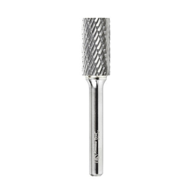 Amana Tool BURS-104 Cylindrical Shape SC Head 1/2 D x 1 CH x 1/4 SHK x 2-3/4 Inch Long Double Cut SA Burr Bit