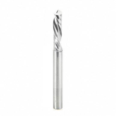 Amana Tool 51505 CNC SC Spiral O Single Flute, Plastic Cutting 1/4 D x 1 CH x 1/4 SHK x 2-1/2 Inch Long Down-Cut Router Bit with Mirror Finish