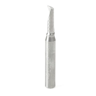 Amana Tool 51417 CNC SC Spiral O Single Flute, Plastic Cutting 3/16 D x 5/8 CH x 1/4 SHK x 2 Inch Long Up-Cut Router Bit with Mirror Finish