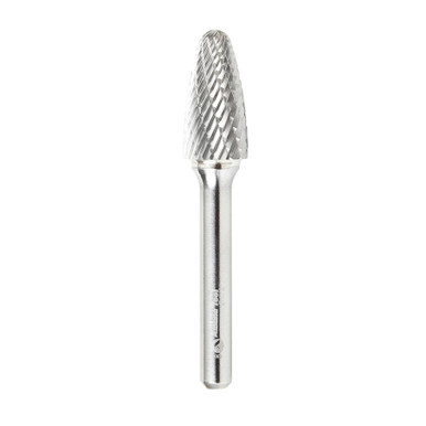 Amana Tool BURS-144 Tree Shape SC Head 1/2 D x 1 CH x 1/4 SHK x 2-3/4 Inch Long Double Cut SF Burr Bit