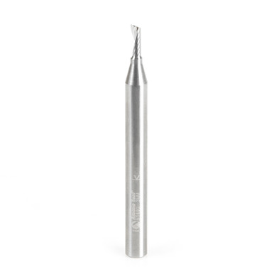 Amana Tool 51490 Metric SC Spiral O Single Flute, Aluminum Cutting 3 D x 8 CH x 6 SHK x 63mm Long Up-Cut Router Bit with Mirror Finish