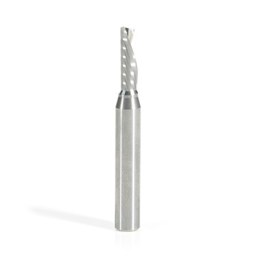 Amana Tool 51517 CNC SC Spiral O Single Flute, Plastic Cutting 3/16 D x 5/8 CH x 1/4 SHK x 2 Inch Long Down-Cut Router Bit with Mirror Finish