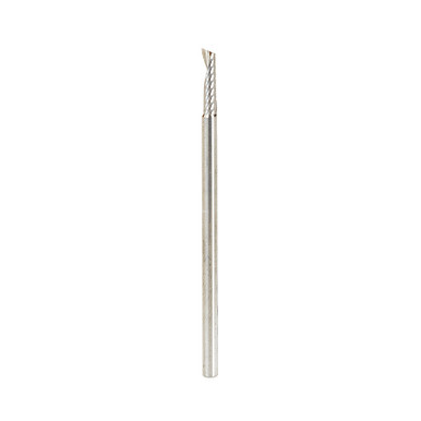 Amana Tool 51491 Metric SC Spiral O Single Flute, Plastic Cutting 3 D x 12 CH x 3 SHK x 64mm Long Up-Cut CNC Router Bit with Mirror Finish