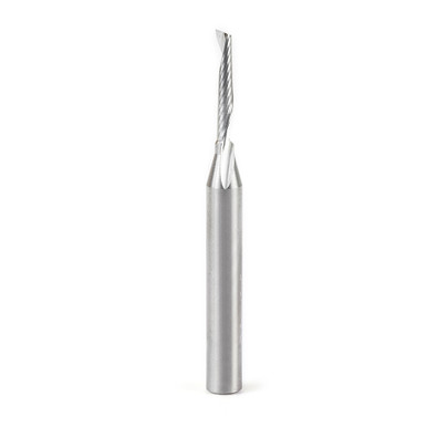 Amana Tool 51446 CNC SC Spiral O Single Flute, Plastic Cutting 1/8 D x 3/4 CH x 1/4 SHK x 2-1/2 Inch Long Up-Cut Router Bit with Mirror Finish