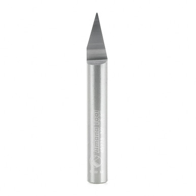 Amana Tool 45773 Solid Carbide 30 Degree Engraving 0.020 Tip Width x 1/4 SHK x 2-1/4 Inch Long Signmaking Router Bit