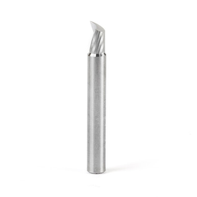 Amana Tool 51425 CNC SC Spiral O Single Flute, Plastic Cutting 1/4 D x 3/8 CH x 1/4 SHK x 2 Inch Long Up-Cut Router Bit with Mirror Finish