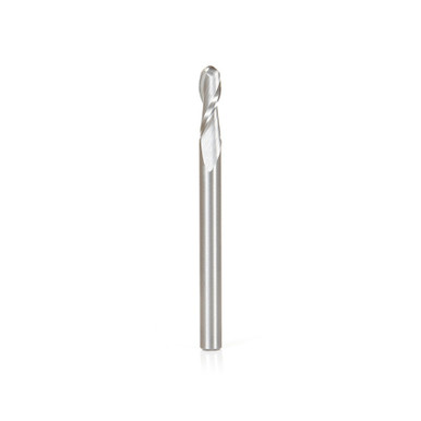 Amana Tool 46454 Solid Carbide Up-Cut Spiral Ball Nose 2 Radius x 4 Dia x 12 Cut Height x 4 Shank x 50mm Long x 2 Flute Metric Router Bit with High Mirror Finish