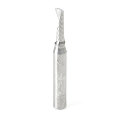 Amana Tool 51478 CNC SC Spiral O Single Flute, Aluminum Cutting 3/16 D x 5/8 CH x 1/4 SHK x 2 Inch Long Up-Cut Router Bit with Mirror Finish